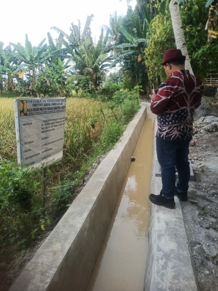 Lokasi pembangunan irigasi (saluran air) di Desa Sumberejo P3TGAI/P3A TA 2024  Sumber Tirta Mulia Pagar Merbau Deli Serdang (PenaTerkini.co.id)