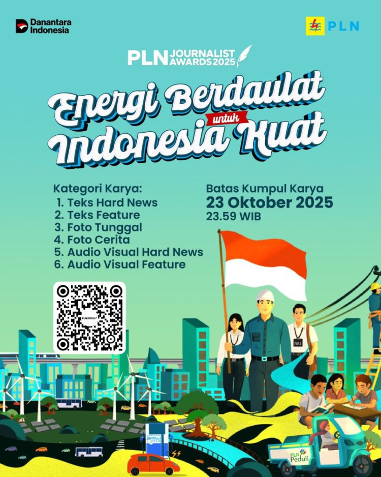 PT PLN (Persero) kembali mengajak para insan jurnalis untuk berpartisipasi dalam ajang PLN Journalist Awards (PJA) 2025. Mengusung tema "Energi Berdaulat untuk Indonesia Kuat", pendaftaran dan pengumpulan karya akan dibuka hingga 23 Oktober 2025. (Divkom PLN Pusat)