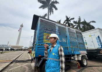 PLN menyiagakan  5 Unit Gardu Bergerak (UGB) dengan total daya 3.520 kVA dan 4 unit Uninterruptable Power Supply (UPS) berkapasitas total 1.100 kVA untuk memastikan pasokan listrik berlapis dan tanpa kedip selama rangkaian upacara HUT TNI ke-80 di Monas, Jakarta. (Divkom PLN Pusat)