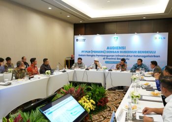 Suasana agenda audiensi antara manajemen PT PLN (Persero) dan Gubernur Bengkulu dalam rangka pembangungan infrastruktur ketenagalistrikan yang diselenggarakan di Jakarta pada Kamis (02/10/2025). (Divkom PLN Pusat)