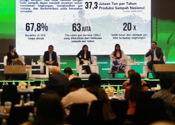 Suasana diskusi panel berjudul “From Waste to Watt: Bringing a Greener Indonesia” pada acara Ecoverse 2025 pada Kamis, (20/11/2025). (Dok. Bloomberg Technoz/Divkom PLN Pusat)