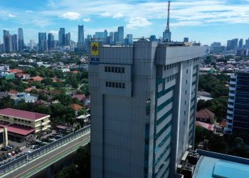 Tampak udara Gedung PLN Kantor Pusat di daerah Kebayoran Baru, Jakarta Selatan. (Divkom PLN Pusat)