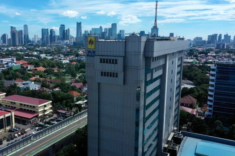 Tampak udara Gedung PLN Kantor Pusat di daerah Kebayoran Baru, Jakarta Selatan. (Divkom PLN Pusat)