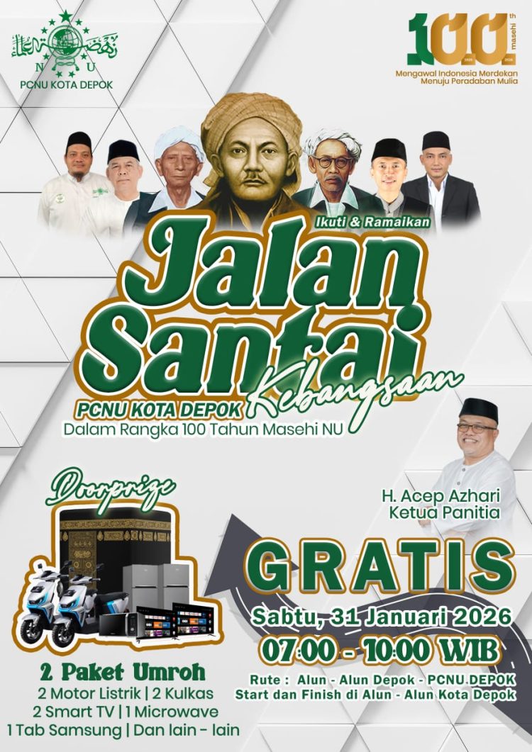 PCNU Kota Depok Gelar Jalan Santai Kebangsaan 100 Tahun Masehi NU. (Istimewa)